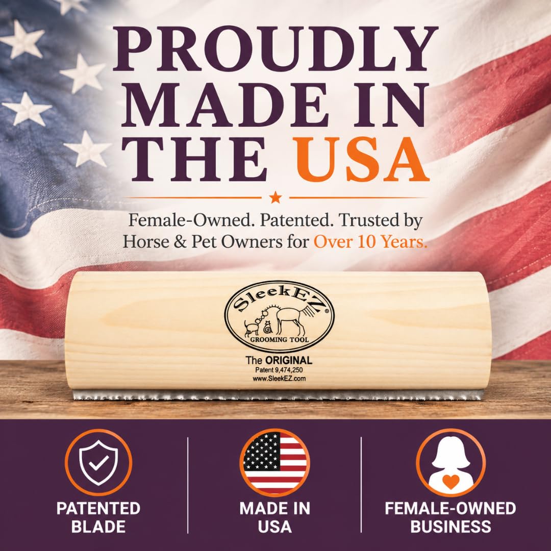 SleekEZ Cat Brush for Shedding - Deshedding Brush for Cats - Patented Grooming Tool for Removing Loose Fur, Undercoat & Hair - Made in USA - Works on Short, Medium & Long Coats