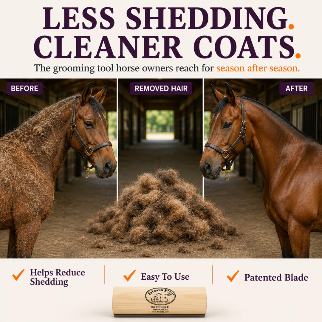 SleekEZ Cat Brush for Shedding - Deshedding Brush for Cats - Patented Grooming Tool for Removing Loose Fur, Undercoat & Hair - Made in USA - Works on Short, Medium & Long Coats