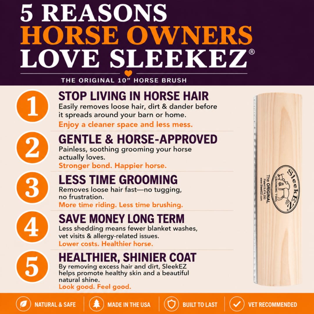 SleekEZ Cat Brush for Shedding - Deshedding Brush for Cats - Patented Grooming Tool for Removing Loose Fur, Undercoat & Hair - Made in USA - Works on Short, Medium & Long Coats