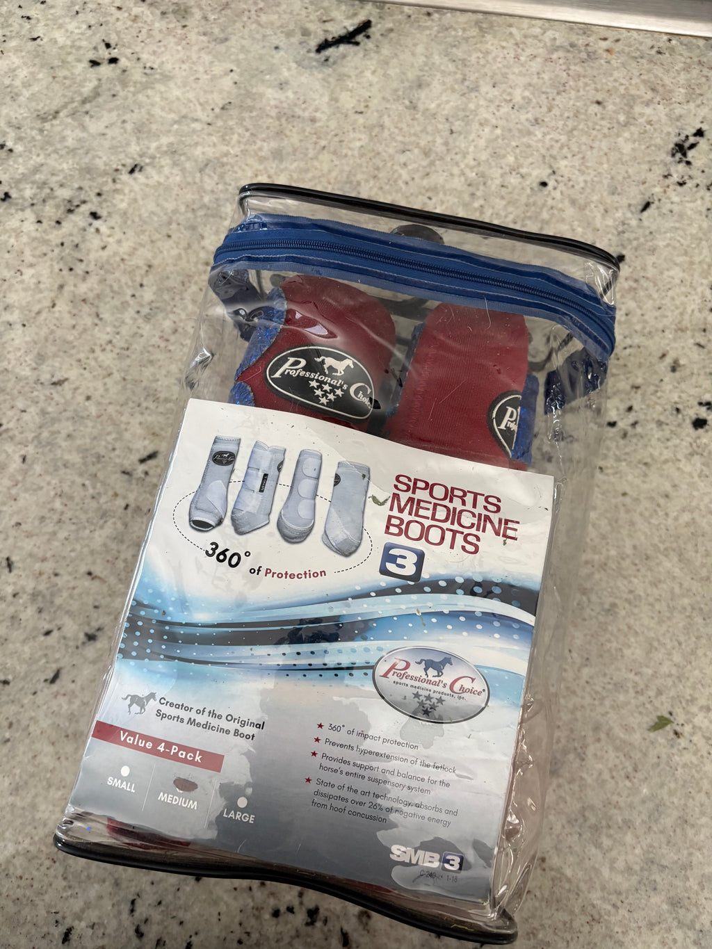 *Used once* Professional Choice 4 Pack Med Red with Sparkle Blue Straps